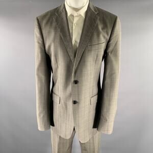 ERMENEGILDO ZEGNA Size 42 Grey Glenn Plaid Wool Blend Suit